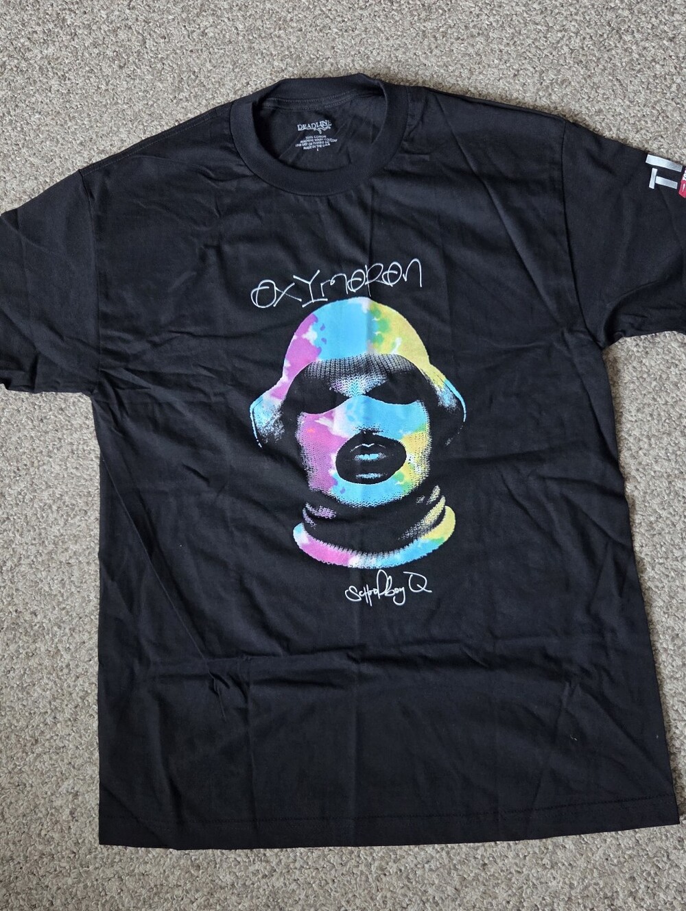 Schoolboy Q X Oxymoron Deadline Black T-Shirt TDE Top Dawg Ent Sz Large Official